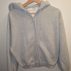 Aritzia Grey Zip-Up Hoodie